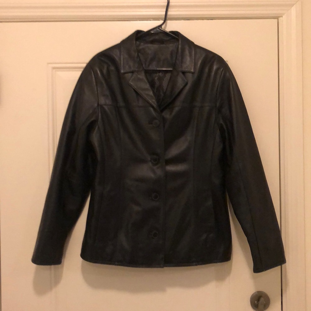Black leather jacket